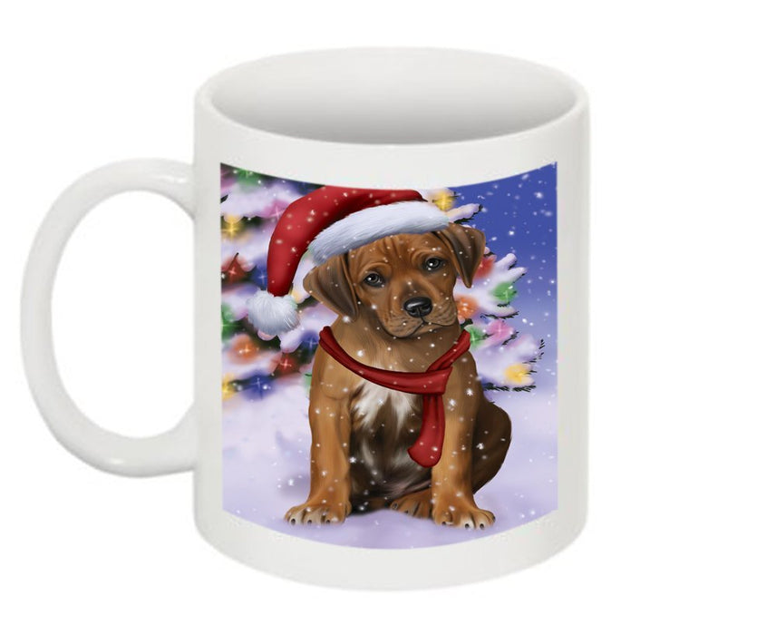 Winter Wonderland Rhodesian Ridgeback Dog Christmas Mug CMG0606
