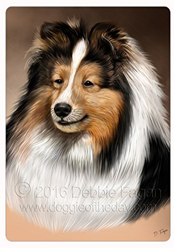Sheltie Dog Art Portrait Print Large Cutting Board