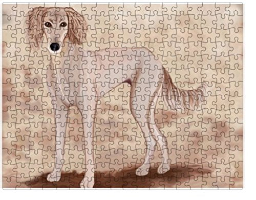 Saluki Puppy Dog Puzzle with Photo Tin