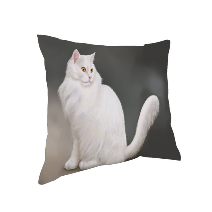 White Persian Cat Throw Pillow