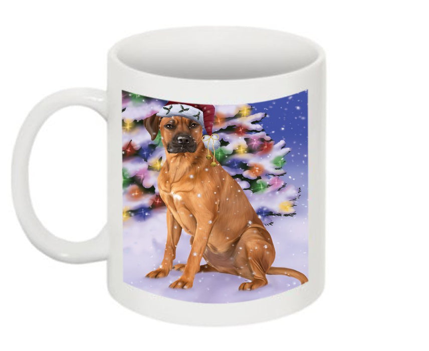 Winter Wonderland Rhodesian Ridgeback Dog Christmas Mug CMG0607