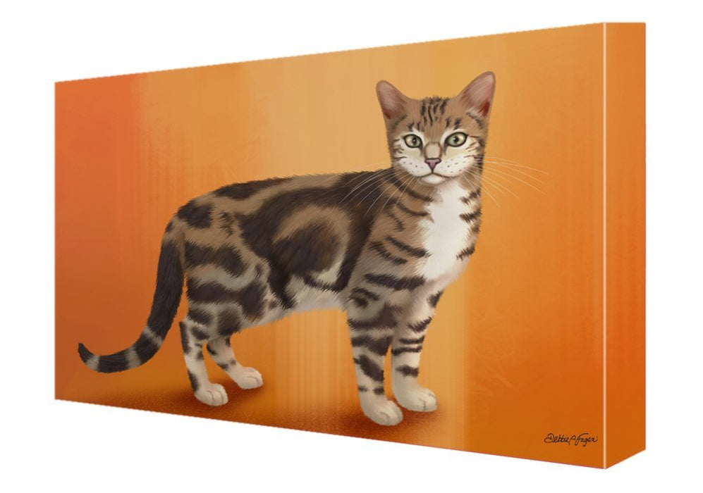 Sokoke Cat Painting Printed on Canvas Wall Art Signed