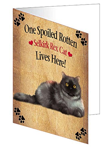 Spoiled Rotten Selkirk Rex Dog Handmade Artwork Assorted Pets Greeting Cards and Note Cards with Envelopes for All Occasions and Holiday Seasons