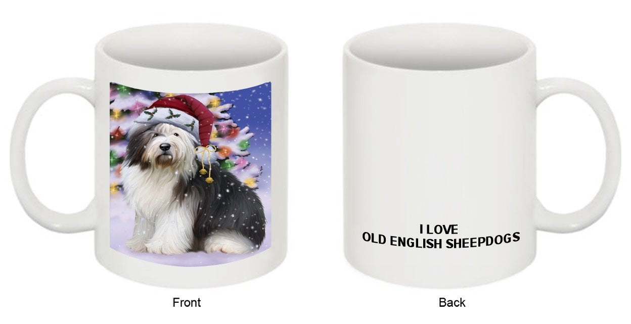 Winter Wonderland Old English Sheepdog Christmas Mug CMG0619