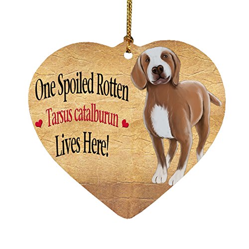 Spoiled Rotten Tarsus Atalburun Dog Heart Christmas Ornament