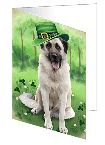 St. Patricks Day Irish Portrait Anatolian Shepherd Dog Handmade Artwork Assorted Pets Greeting Cards and Note Cards with Envelopes for All Occasions and Holiday Seasons GCD49535