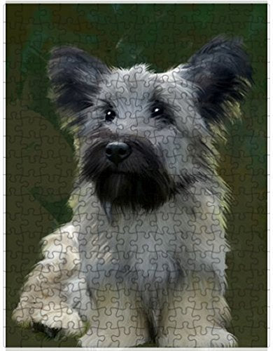Skye Terrier Dog Puzzle with Photo Tin D602