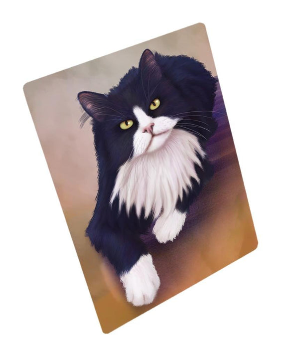 Tuxedo Black And White Cat Tempered Cutting Board