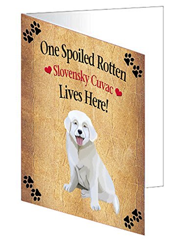 Spoiled Rotten Slovensky Cuvac Puppy Dog Handmade Artwork Assorted Pets Greeting Cards and Note Cards with Envelopes for All Occasions and Holiday Seasons