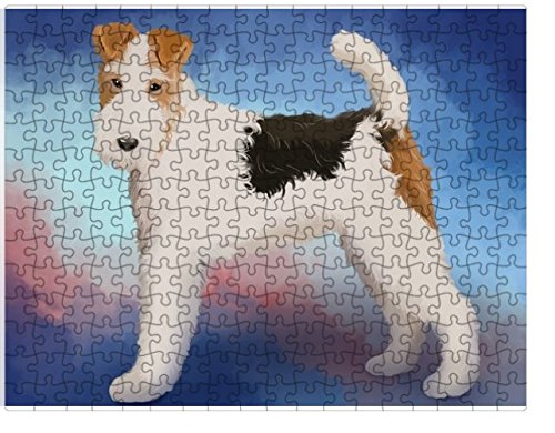 Wire Hair Fox Terrier Dog Puzzle with Photo Tin