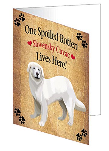 Spoiled Rotten Slovensky Cuvac Dog Handmade Artwork Assorted Pets Greeting Cards and Note Cards with Envelopes for All Occasions and Holiday Seasons
