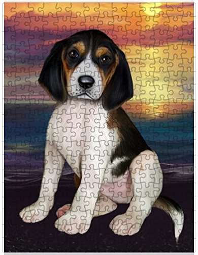 Treeing Walker Coonhound Dog Puzzle with Photo Tin D693