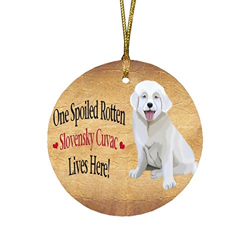 Slovensky Cuvac Spoiled Rotten Dog Round Christmas Ornament