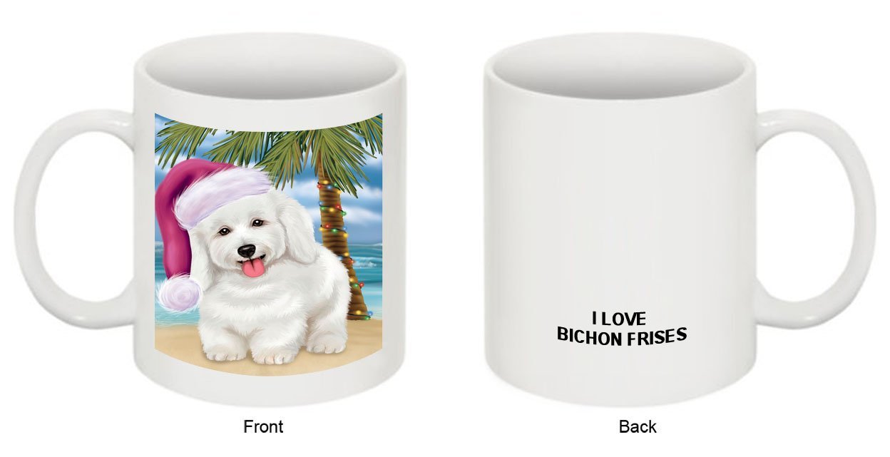 Summertime Bichon Frise Dog on Beach Christmas Mug CMG0542