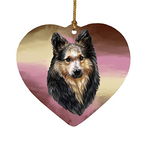 Sheltie Dog Heart Christmas Ornament HPOR48112