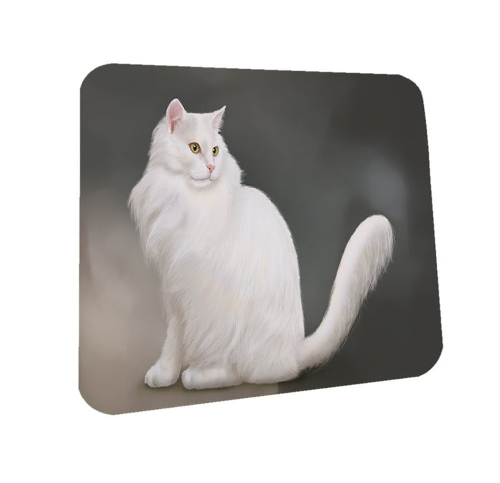 White Persian Cat Coasters Set of 4