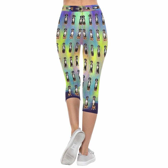 Greater Swiss Mountain Dogs  All-Over Low Rise Capri Leggings (Model L08)