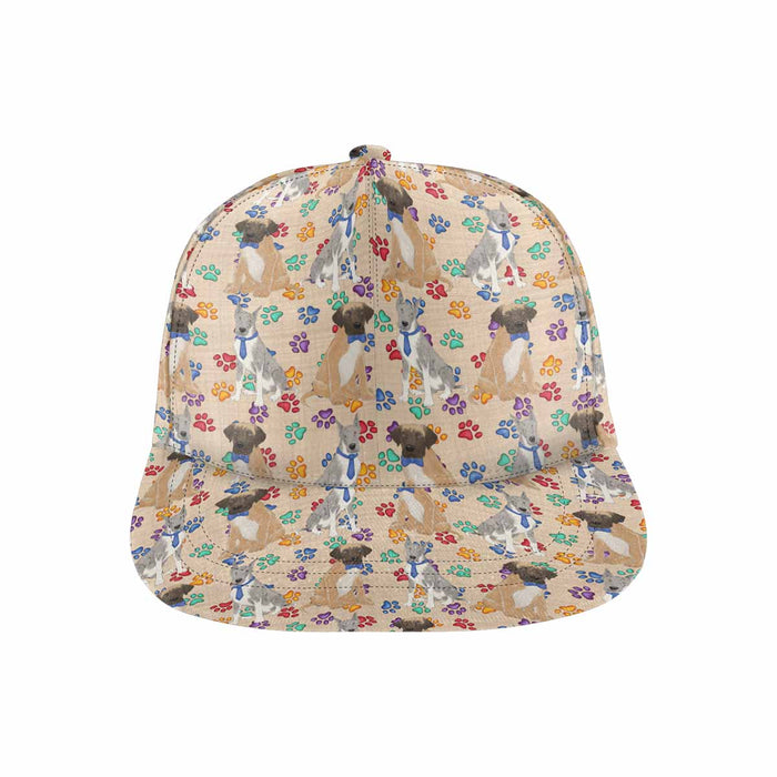 Women's All Over Rainbow Paw Print Great Dane Dog Snapback Hat Cap