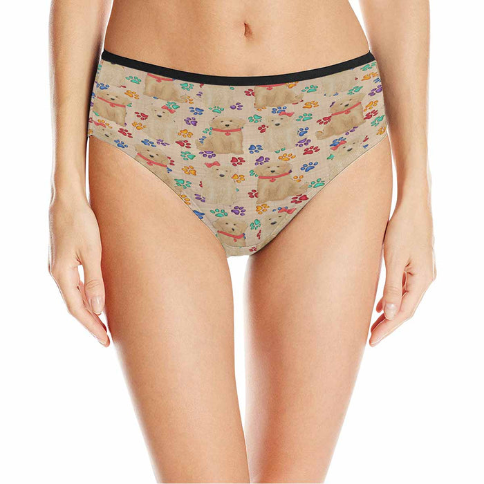 Goldendoodle Dogs Red  Women&#039;s High Waist Briefs (Model L26)