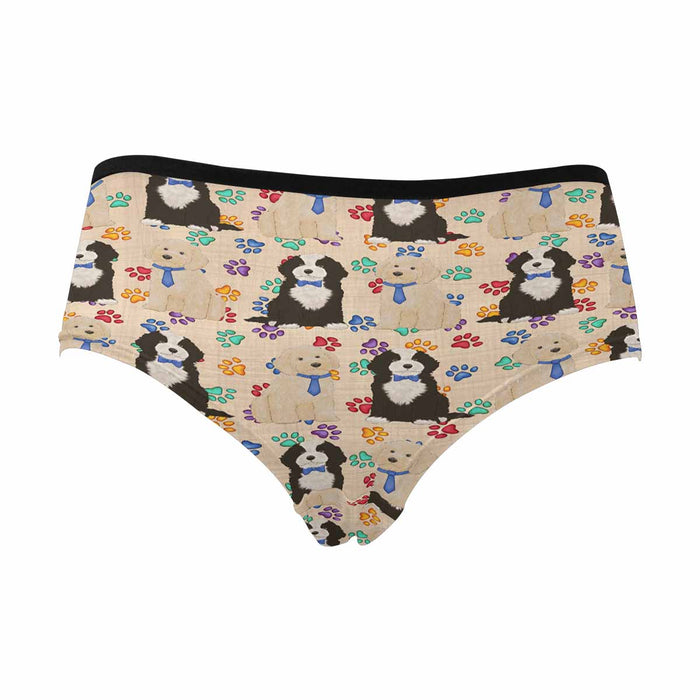 Cockapoo Dogs Blue  Women&#039;s High Waist Briefs (Model L26)