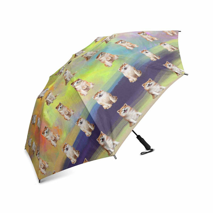 Akita Dogs  Semi-Automatic Foldable Umbrella