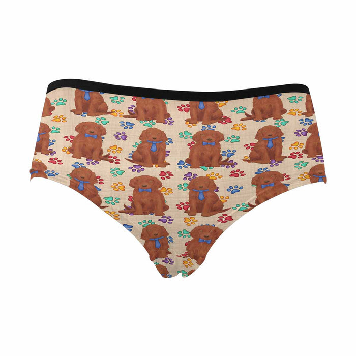 Irish Red Setter Dogs Blue  Women's High Waist Briefs (Model L26)