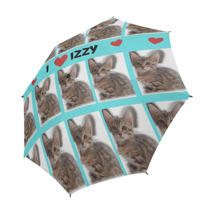 Custom Add Your Photo Here PET Dog Cat Photos on Semi-Automatic Foldable Umbrella