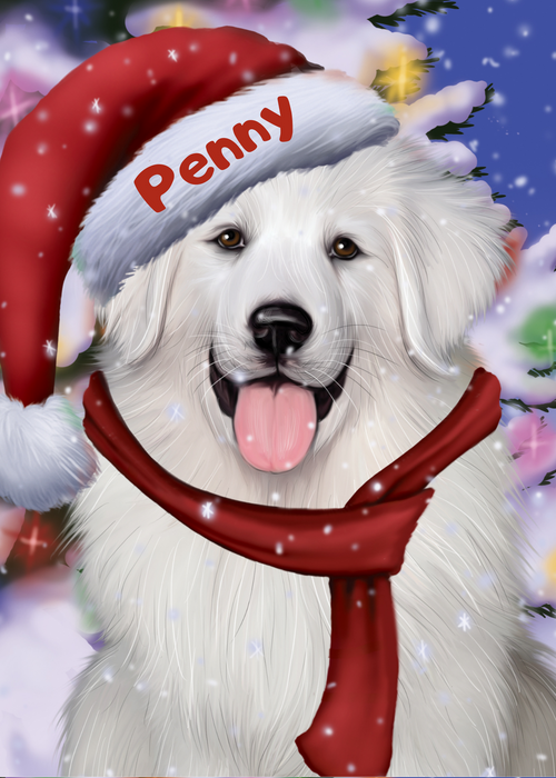 Custom Digital Painting Art Photo Personalized Dog Cat in Christmas Winterland Wonderland