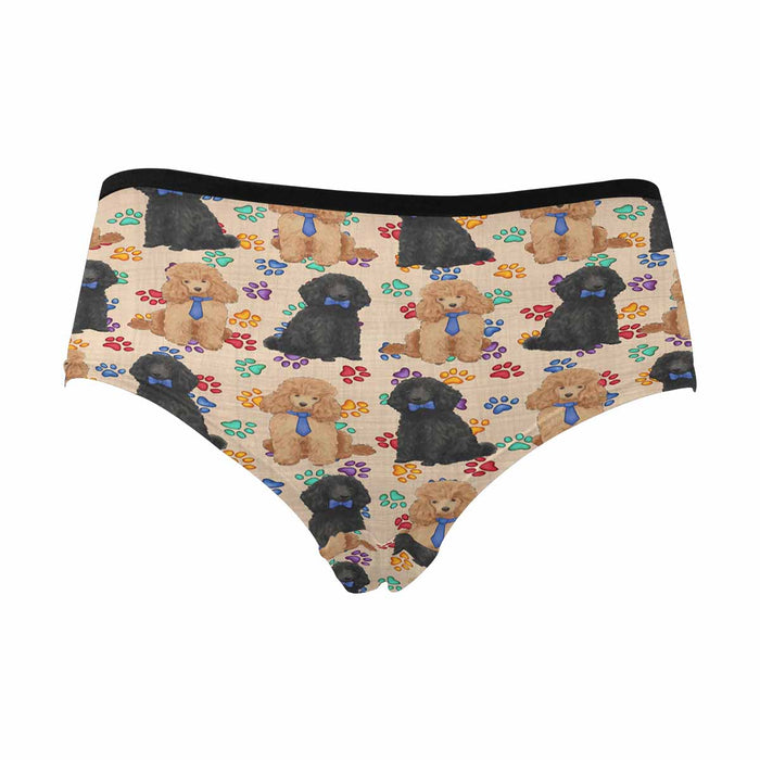 Poodle Dogs Blue  Women&#039;s High Waist Briefs (Model L26)