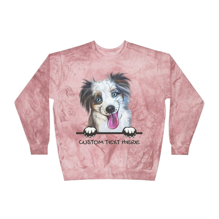 Custom Dog Personalized Unisex Color Blast Crewneck Sweatshirt