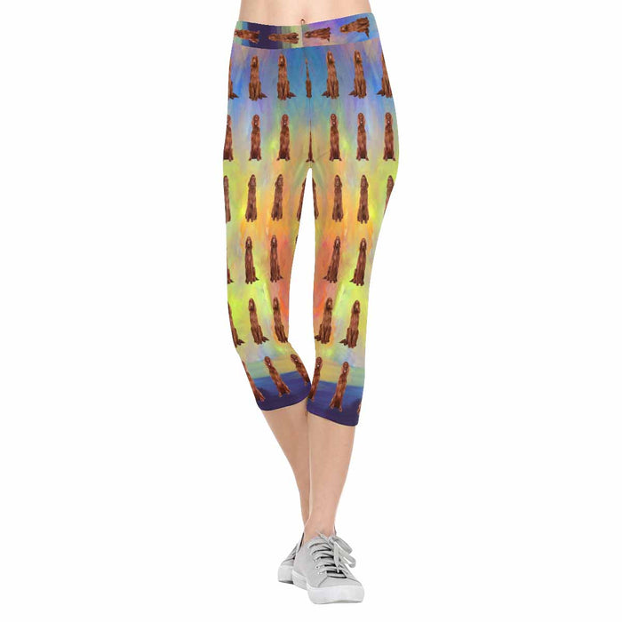 Irish Red Setter Dogs  All-Over Low Rise Capri Leggings (Model L08)