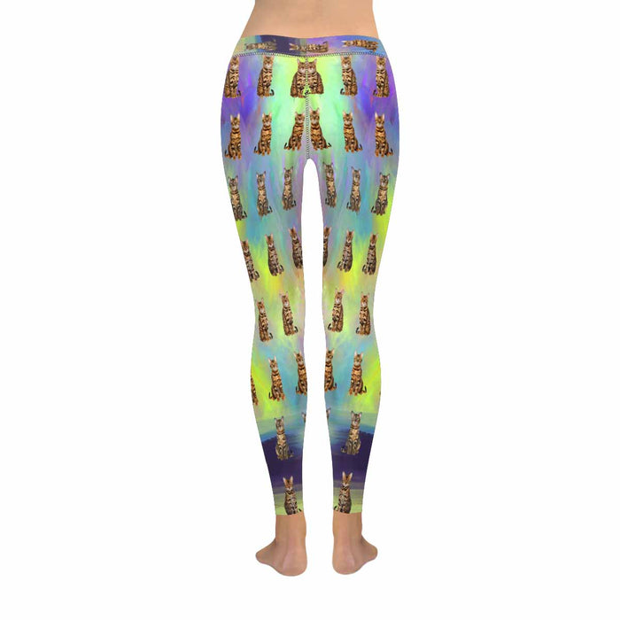 Bengal Cats  All-Over Low Rise Leggings (Model L07) (Outside Serging)