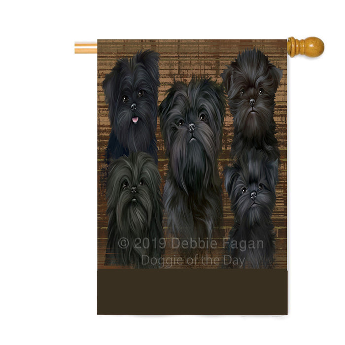 Personalized Rustic 5 Affenpinscher Dogs Custom House Flag FLG-DOTD-A62549