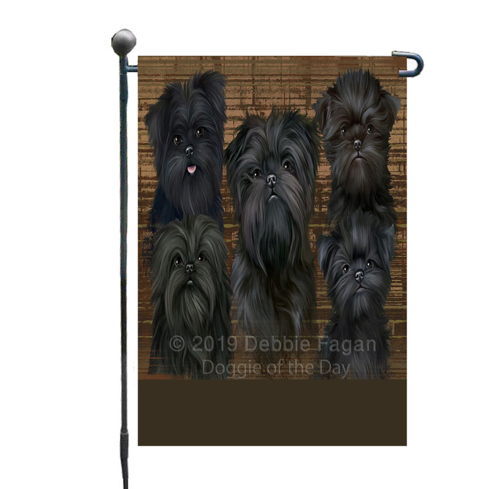 Personalized Rustic 5 Affenpinscher Dogs Custom Garden Flags GFLG-DOTD-A62493