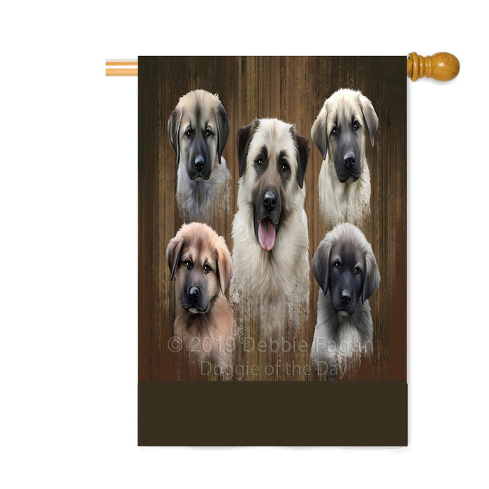 Personalized Rustic 5 Anatolian Shepherd Dogs Custom House Flag FLG-DOTD-A62553
