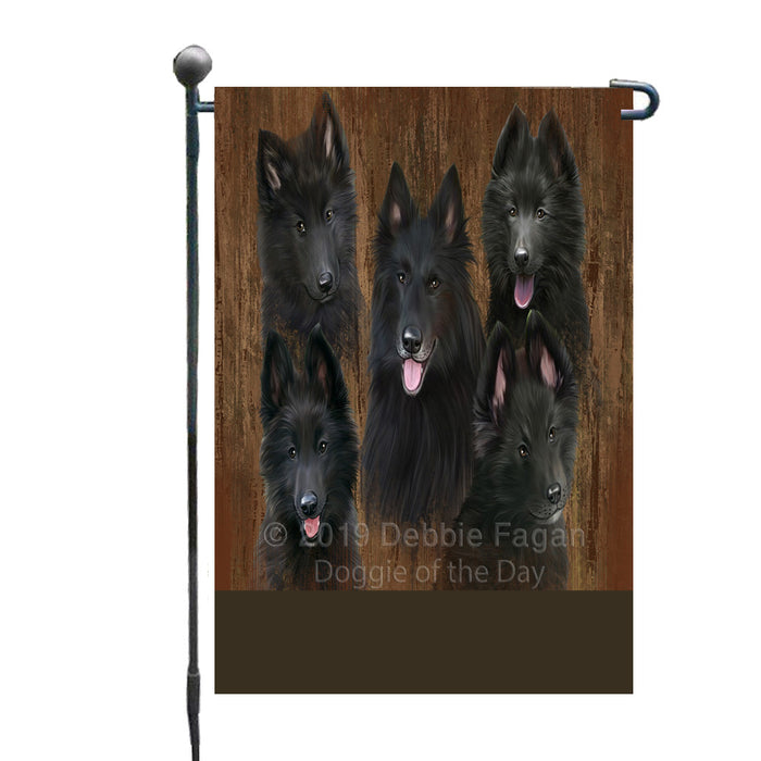 Personalized Rustic 5 Belgian Shepherd Dogs Custom Garden Flags GFLG-DOTD-A62503
