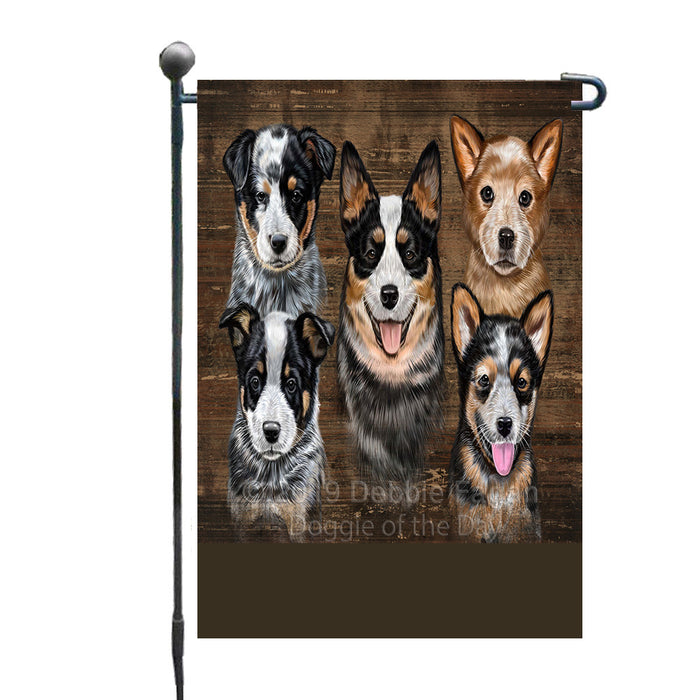 Personalized Rustic 5 Australian Cattle Dogs Custom Garden Flags GFLG-DOTD-A62499