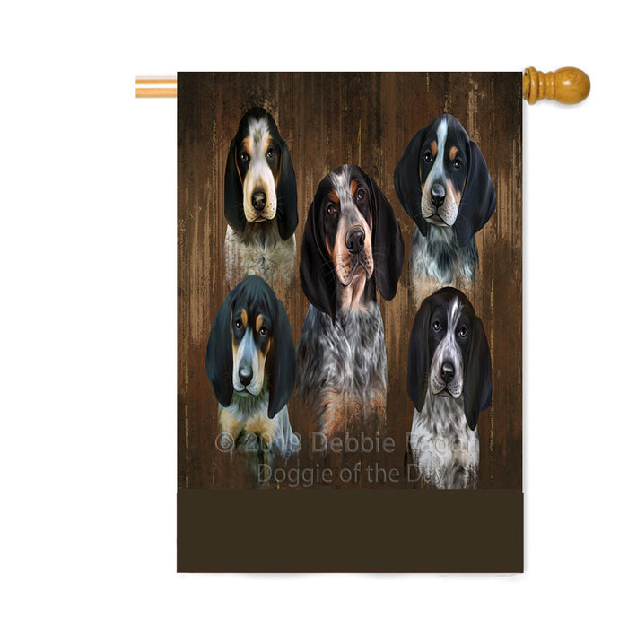 Personalized Rustic 5 Bluetick Coonhound Dogs Custom House Flag FLG-DOTD-A62563