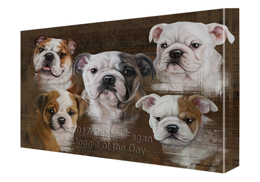Rustic 5 Bulldogs Canvas Wall Art CVSA49755