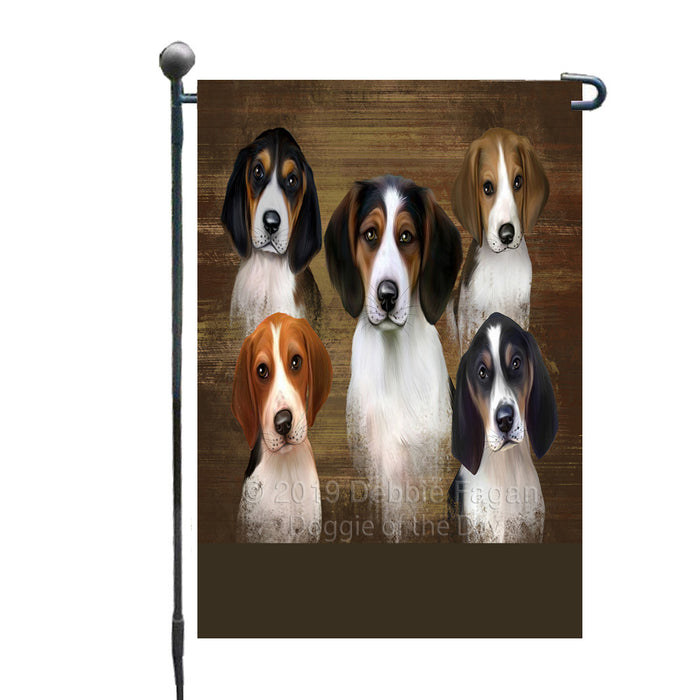 Personalized Rustic 5 Treeing Walker Coonhound Dogs Custom Garden Flags GFLG-DOTD-A62539