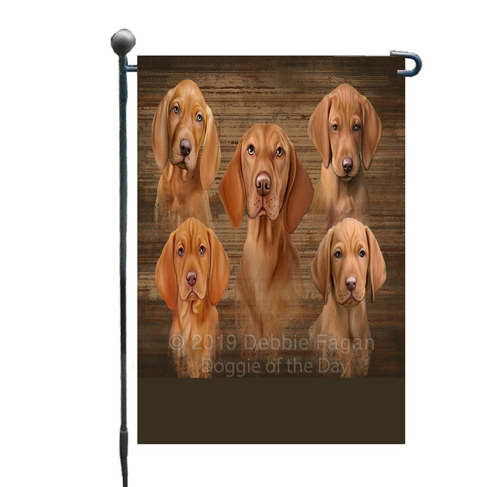 Personalized Rustic 5 Vizsla Dogs Custom Garden Flags GFLG-DOTD-A62540