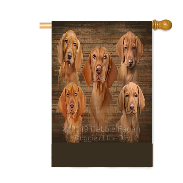 Personalized Rustic 5 Vizsla Dogs Custom House Flag FLG-DOTD-A62596