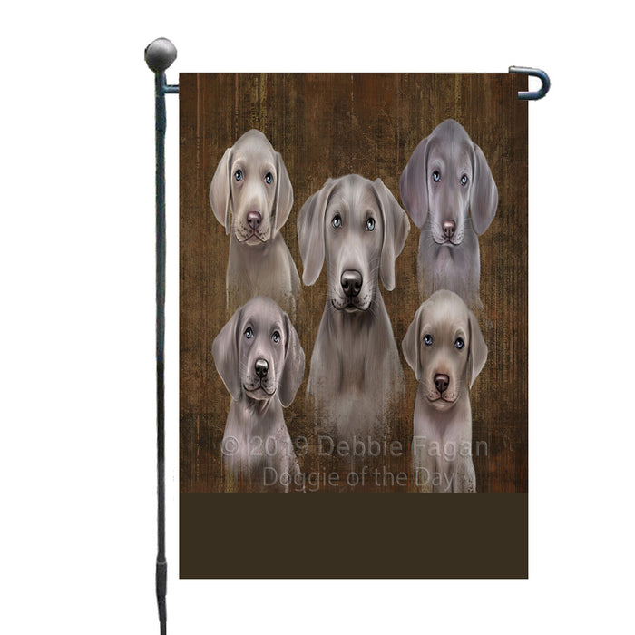 Personalized Rustic 5 Weimaraner Dogs Custom Garden Flags GFLG-DOTD-A62541