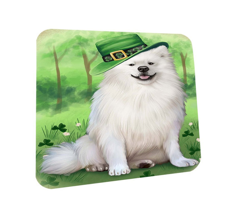 St. Patricks Day Irish Portrait American Eskimo Dog Coasters Set of 4 CST48409