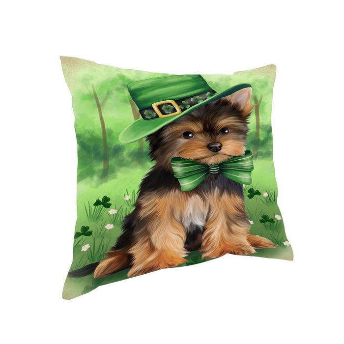 St. Patricks Day Irish Portrait Yorkshire Terrier Dog Pillow PIL53116