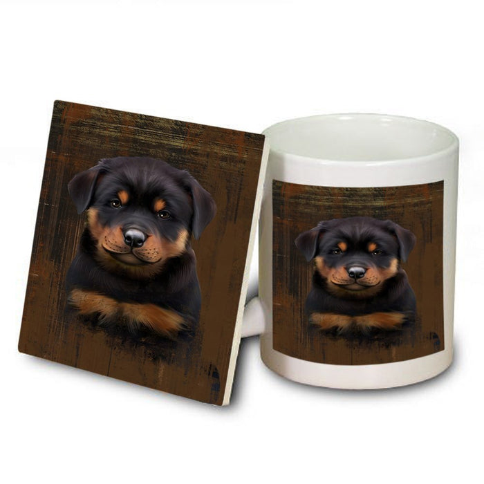 Rustic Rottweiler Dog Mug and Coaster Set MUC48250