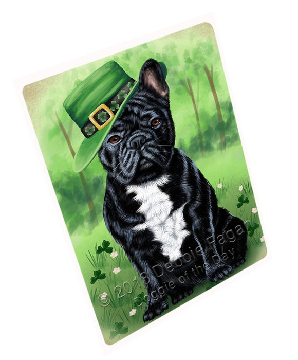 St. Patricks Day Irish Portrait French Bulldog Tempered Cutting Board C50262