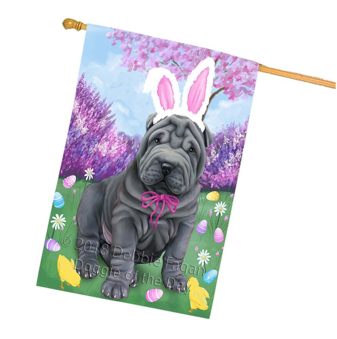 Shar Pei Dog Easter Holiday House Flag FLG49355