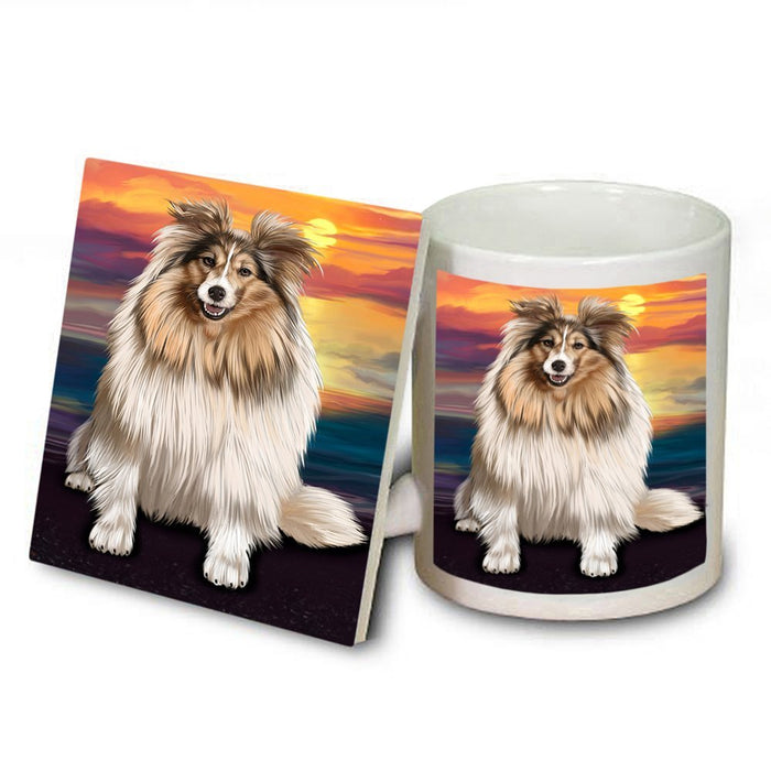 Shetland Sheepdog Dog Mug and Coaster Set
