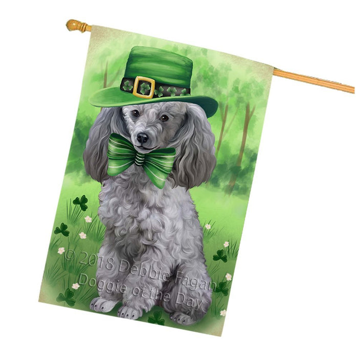 St. Patricks Day Irish Portrait Poodle Dog House Flag FLG49198